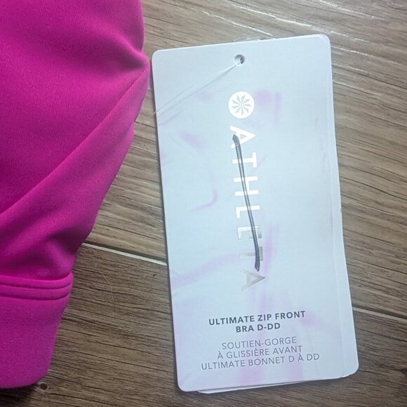 Athleta | Ultimate Zip Front Bra D-DD In Magenta - Picture 7 of 9